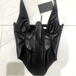 Miaou Leather Black Corset - Small
